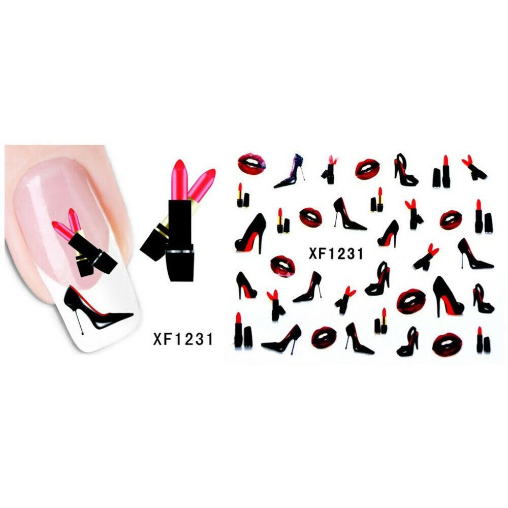 Lip Stick Stiletto Nail Water Decals